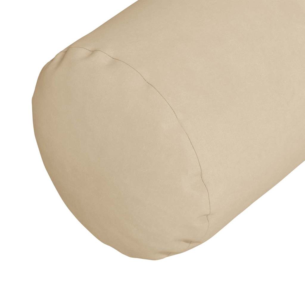 Bolster Pillows 2 pcs Cream Ø 25 x 70 cm Microfibre Fabric